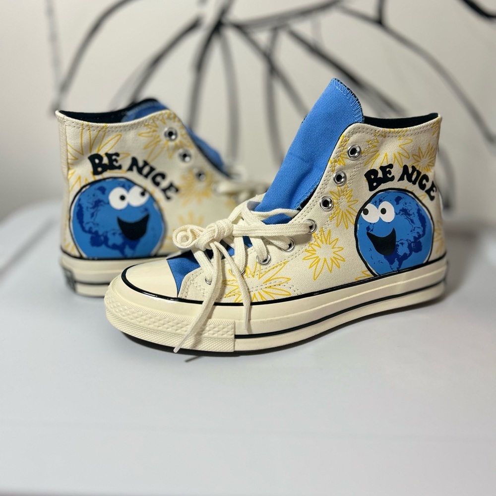Converse Chuck Taylor High-Top Cookie Monster All Star “Be Nice” Sneakers m8 w10 - Picture 1 of 8